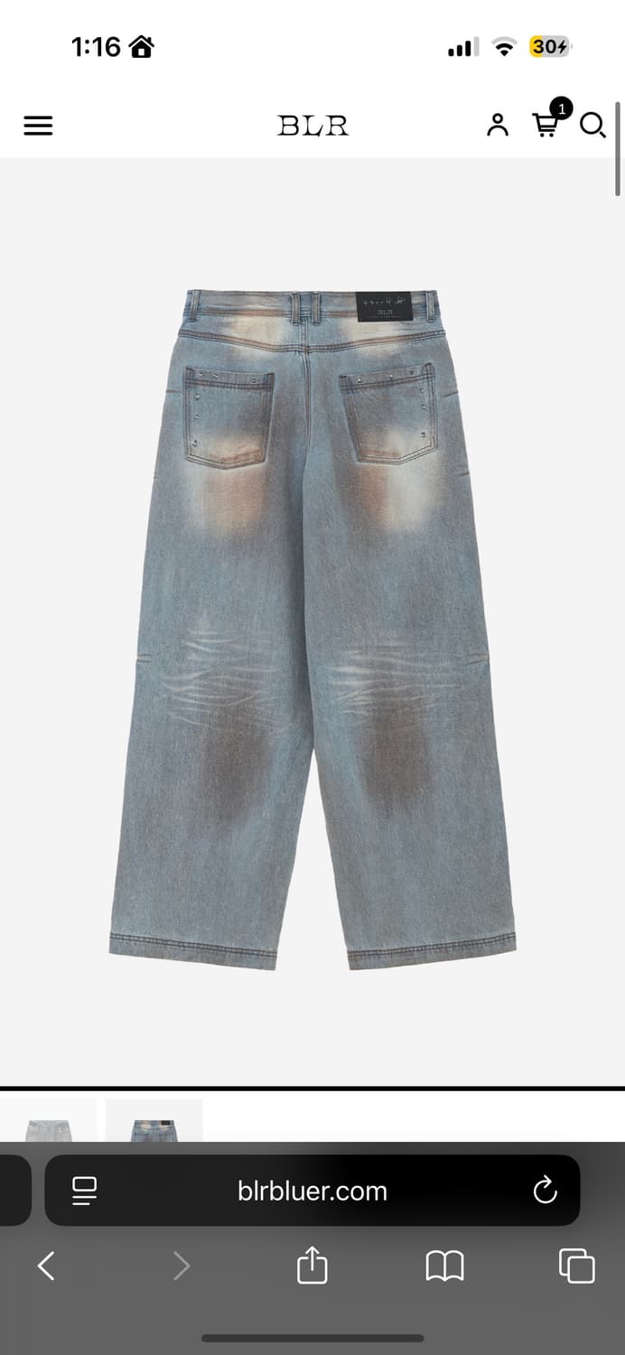 punched dirty wide denim pants 구합니다 상품이미지2