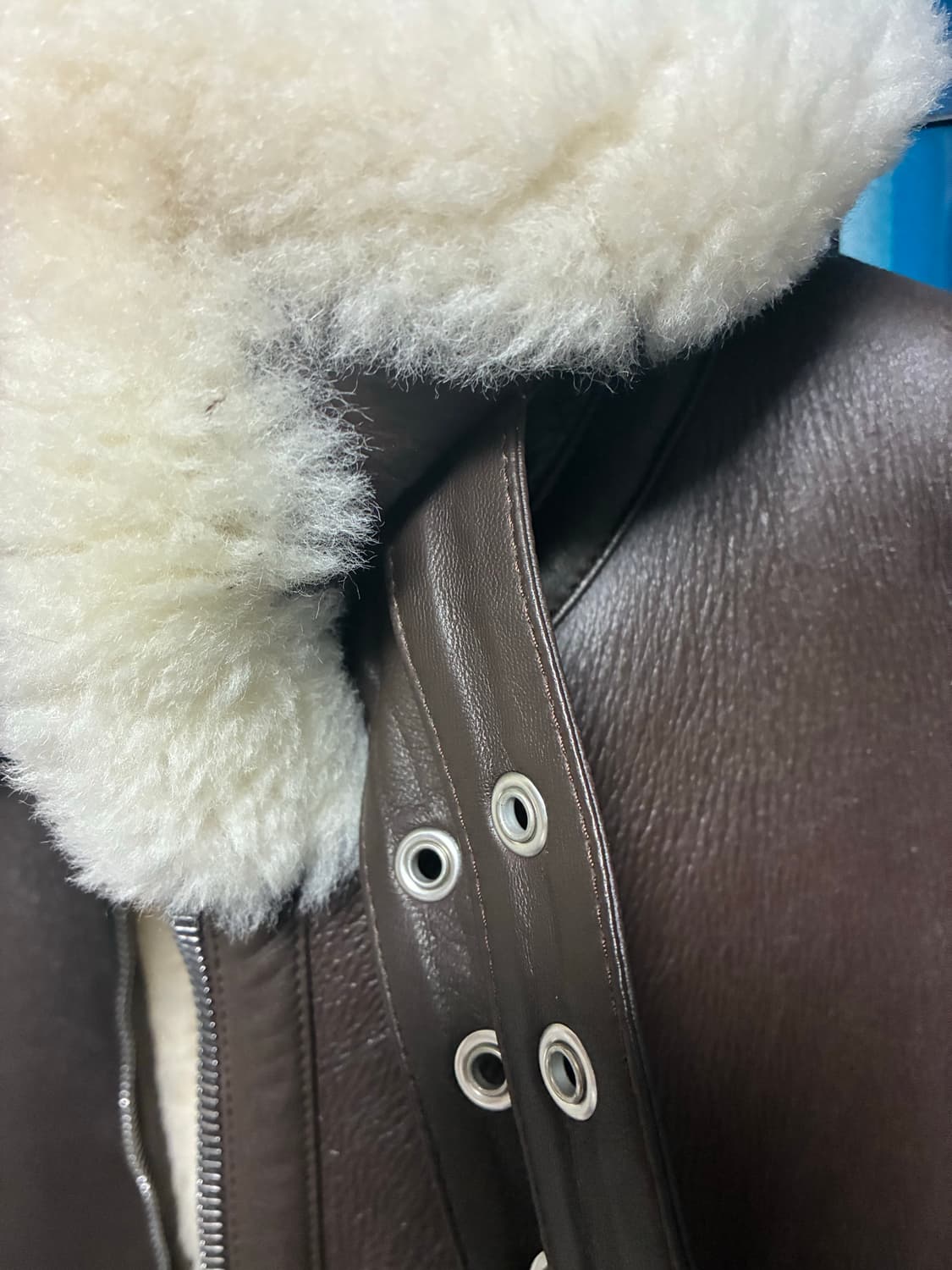 베트멍 시어링 레더 무스탕 자켓 상품이미지3