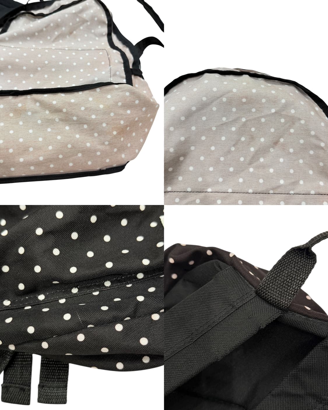 아식스 빈티지 도트 땡땡이 패턴 모리걸 백팩 가방 블랙 상품이미지8