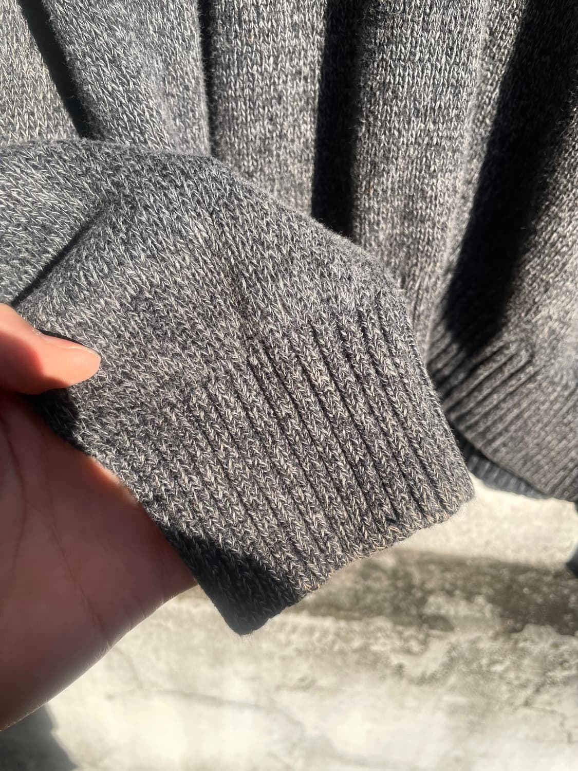 Polo Chaps gray henley neck knit 상품이미지5