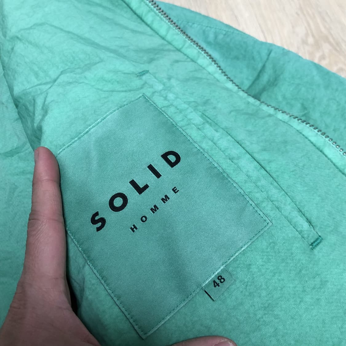 (48) 새상품 솔리드 옴므 23 SS 그린 가먼트 다이드 자켓 상품이미지6