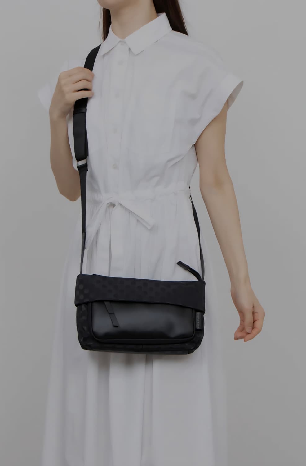 Y'saccs by Yohji Yamamoto 도트 블랙 레더 콤비 상품이미지2