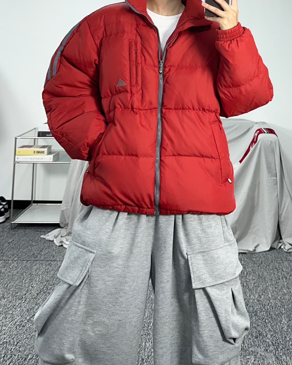 아디다스 00s 올드스쿨 브릭레드 패딩 XL 상품이미지4
