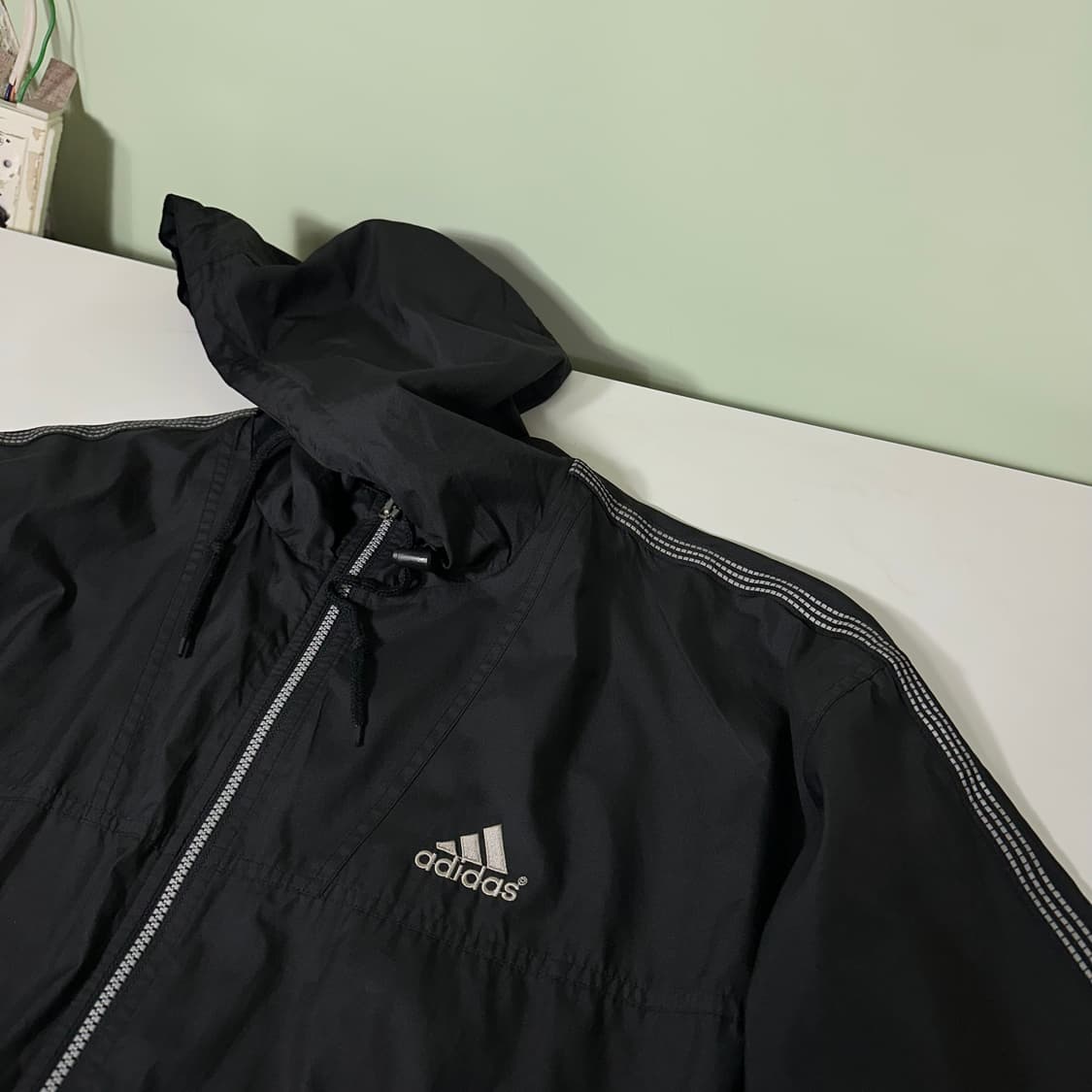 XL 아디다스 오버핏 실버스티치 블랙 후디 바막자켓 상품이미지6
