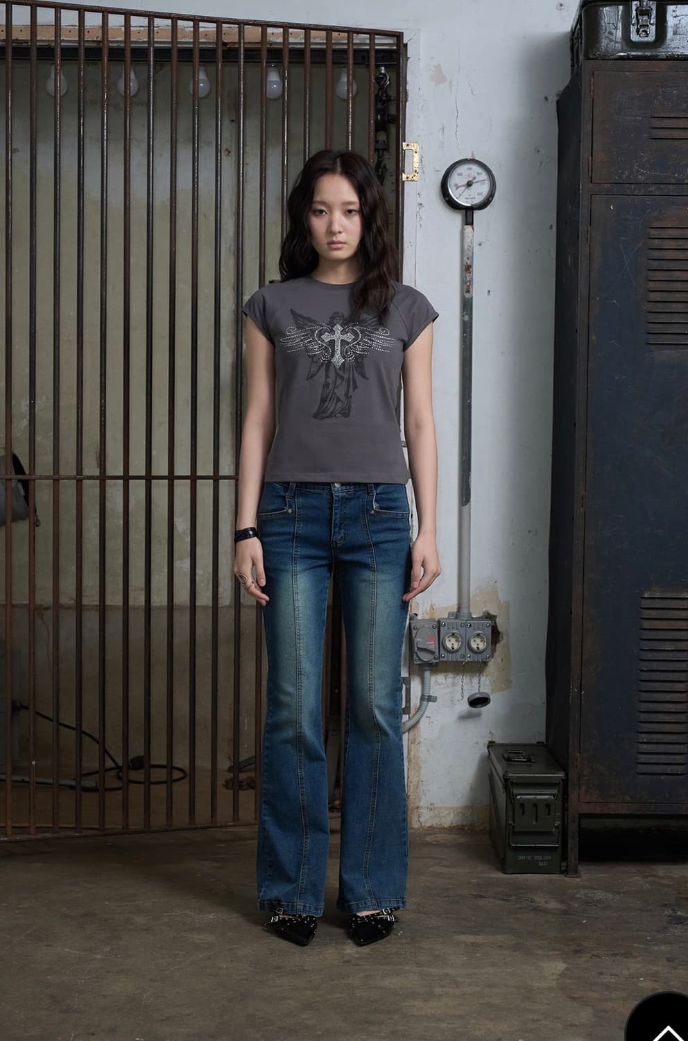 헬레네파리스 엔젤 윙스 큐빅 하프 티셔츠 문그레이 상품이미지3