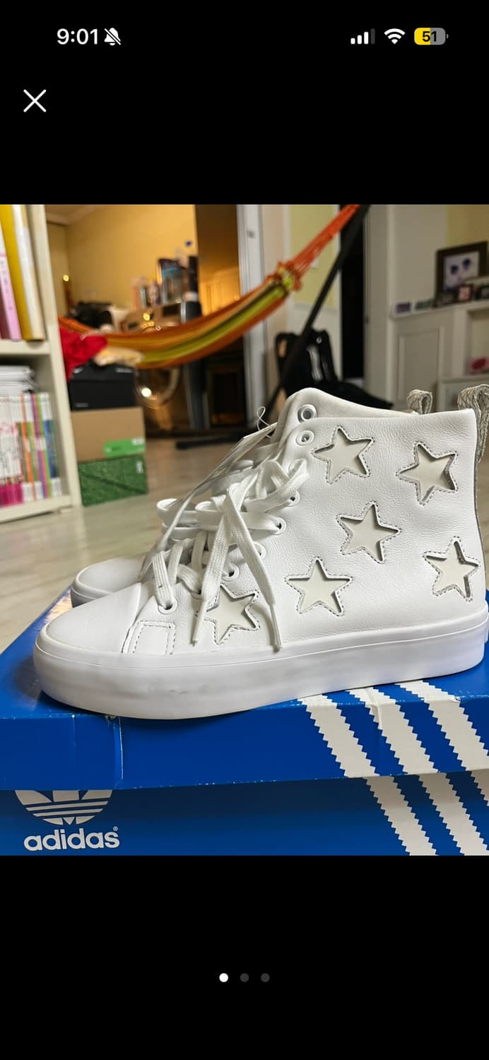 아디다스 별모양 흰색 하이탑 스니커즈220 상품이미지1