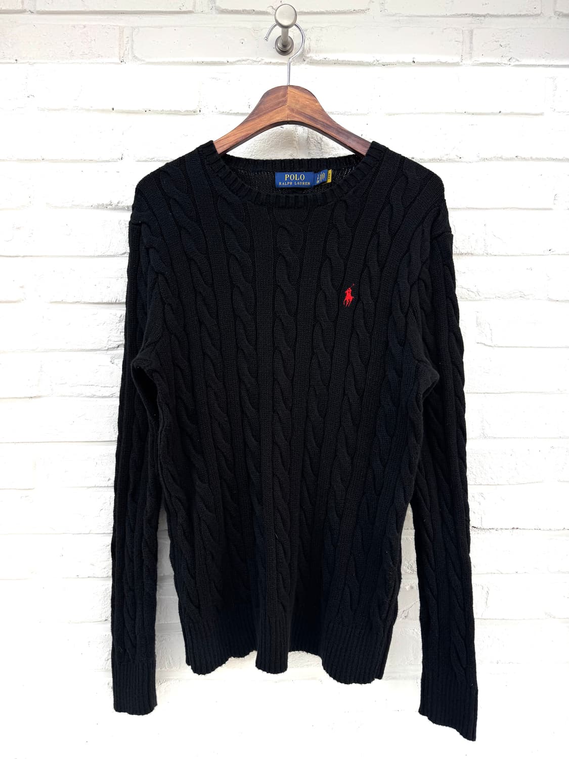 폴로 블랙 케이블 니트 상품이미지3
