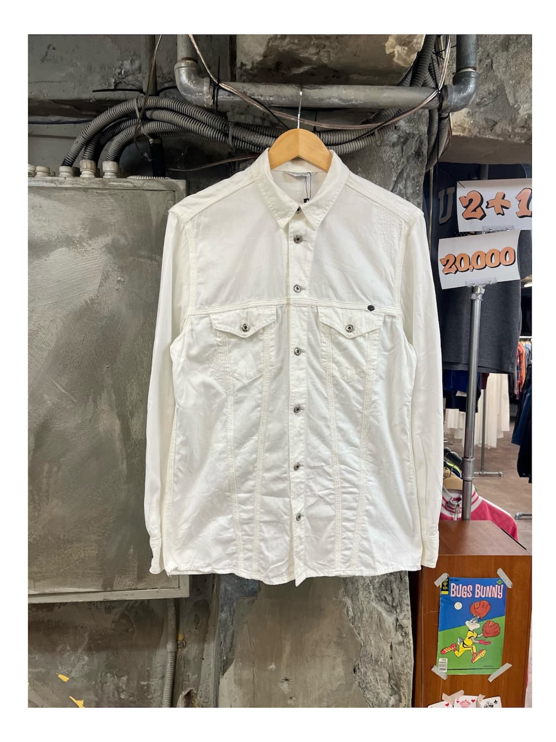 디젤 웨스턴 셔츠 화이트 #csz4167 상품이미지1