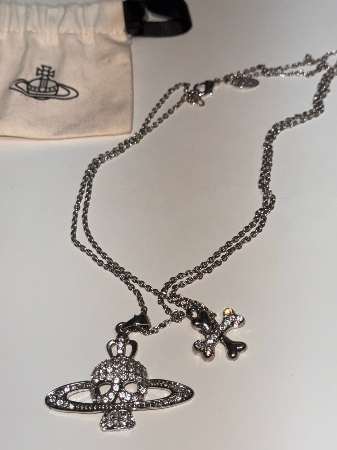 비비안웨스트우드 해골 레이어드 목걸이 스컬 십자가 necklace 상품이미지5