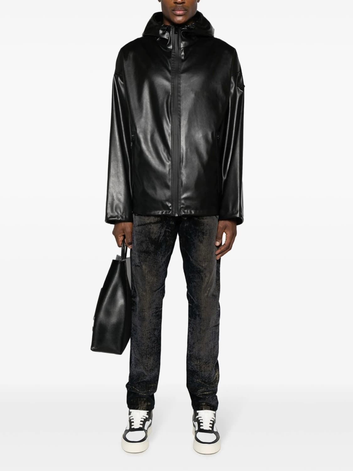 디젤 J믹 후드 윈드브레이커 가죽 점퍼  상품이미지2