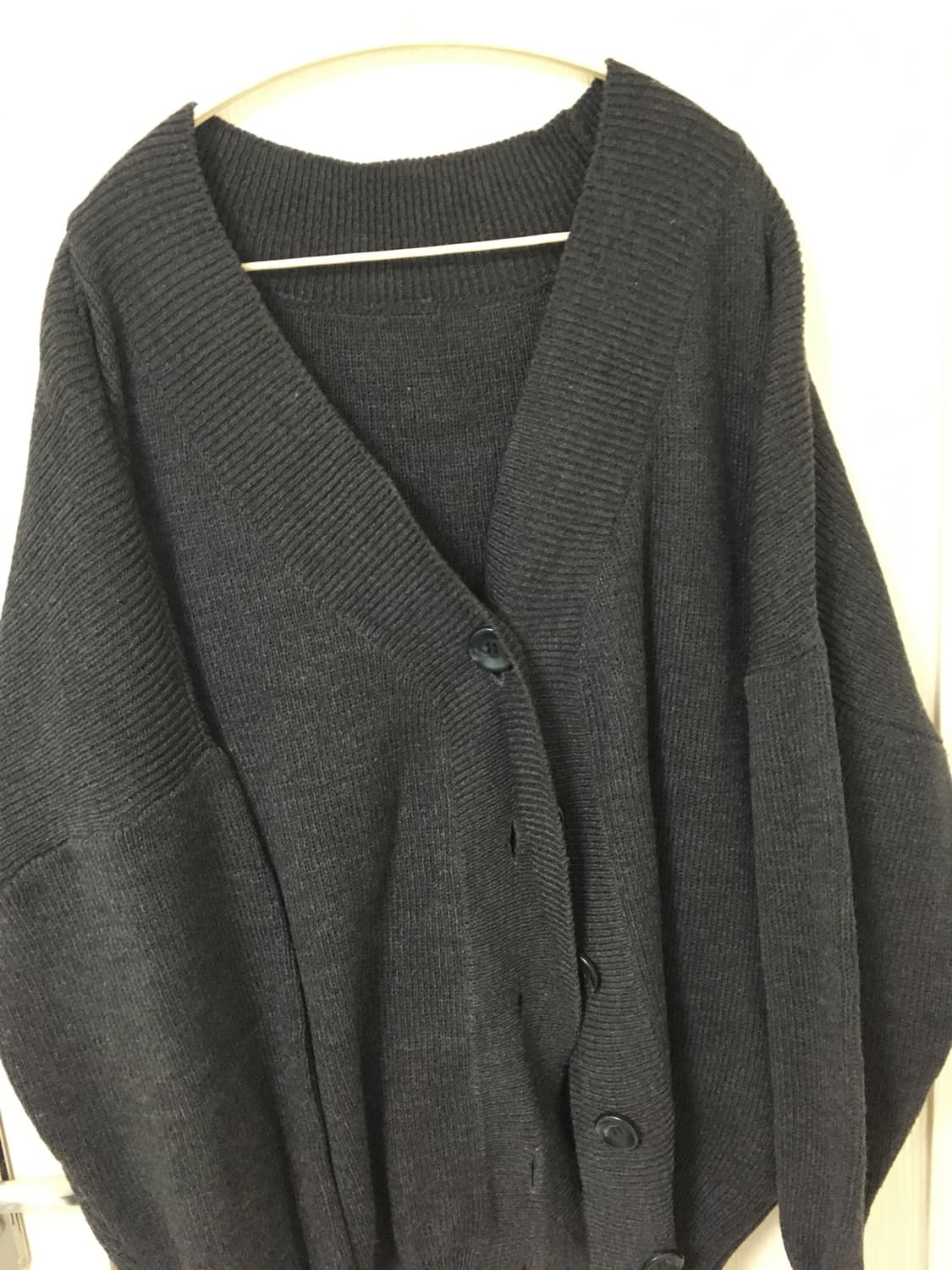 모래하우스 로브 오버 가디건 차콜 상품이미지4