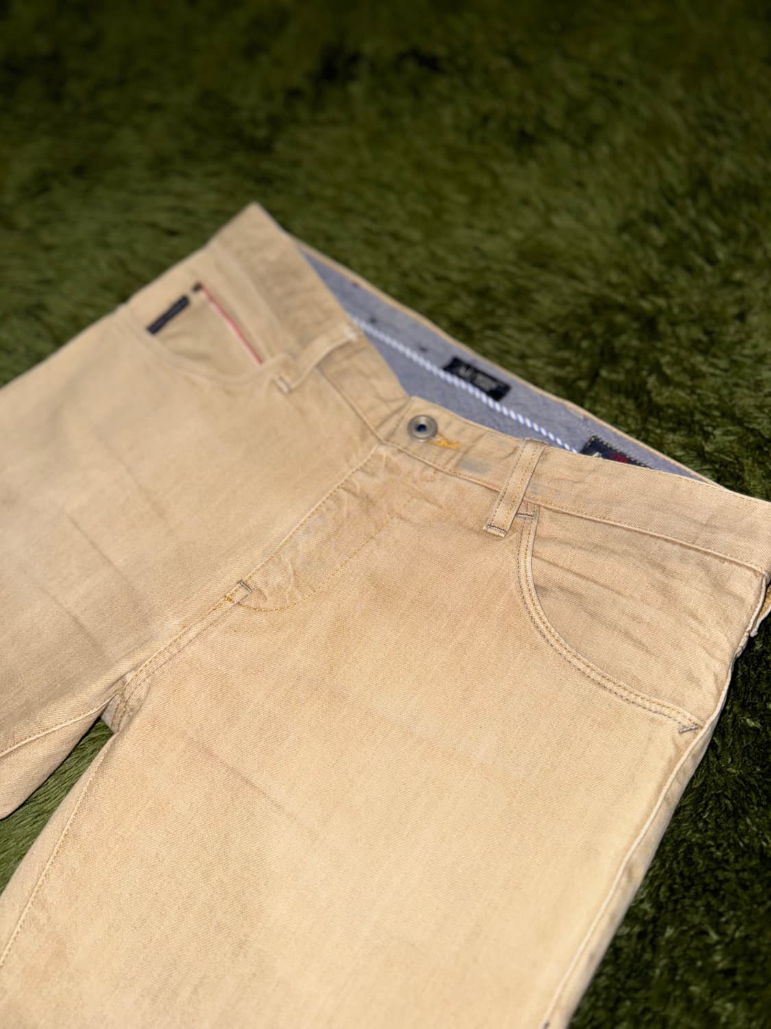 [W28/L34] ARMANI 아르마니 진스 워시드 코튼 팬츠 베이지 상품이미지2