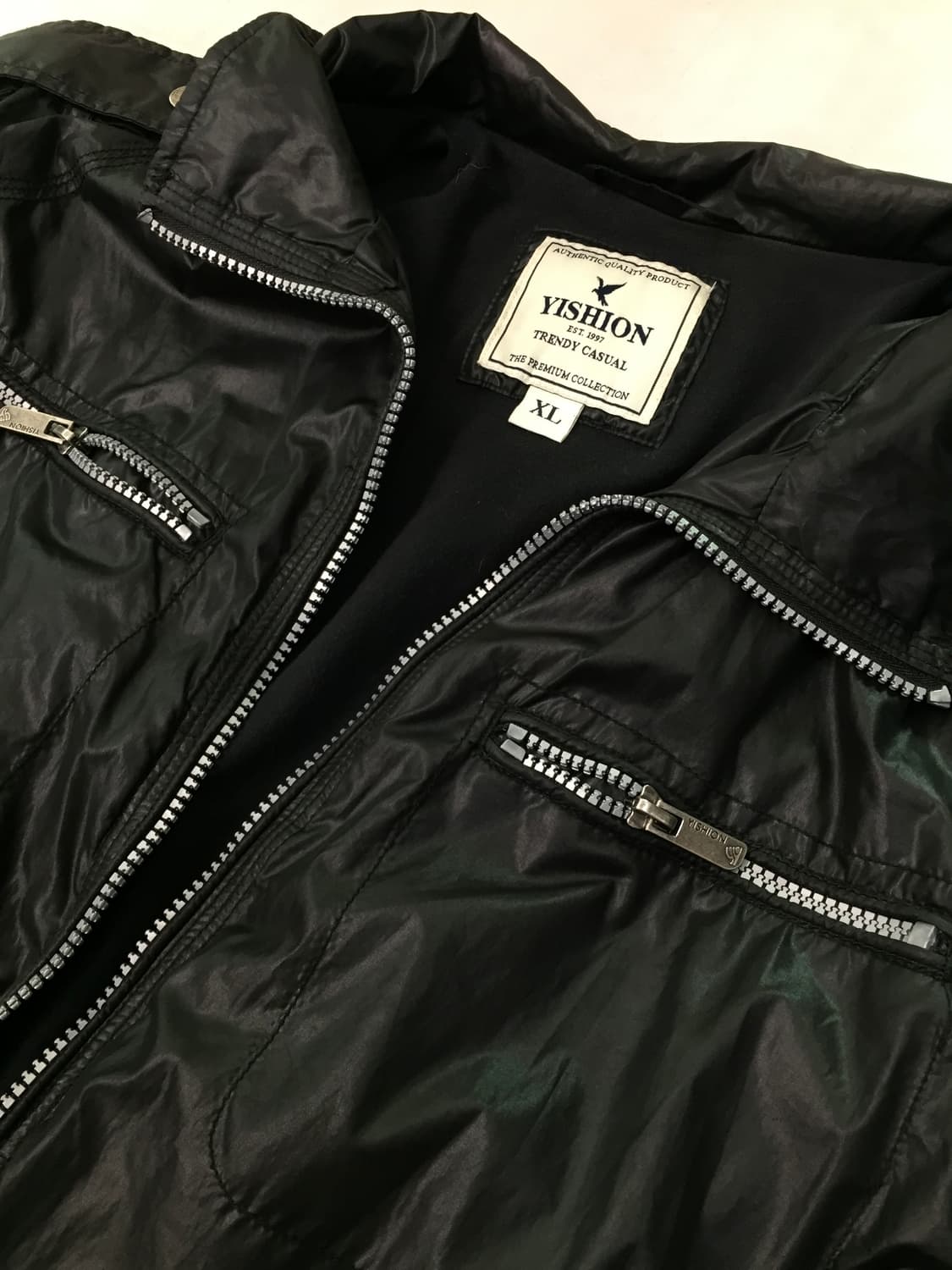 YISHION  블랙 나일론 파일럿 자켓 상품이미지2