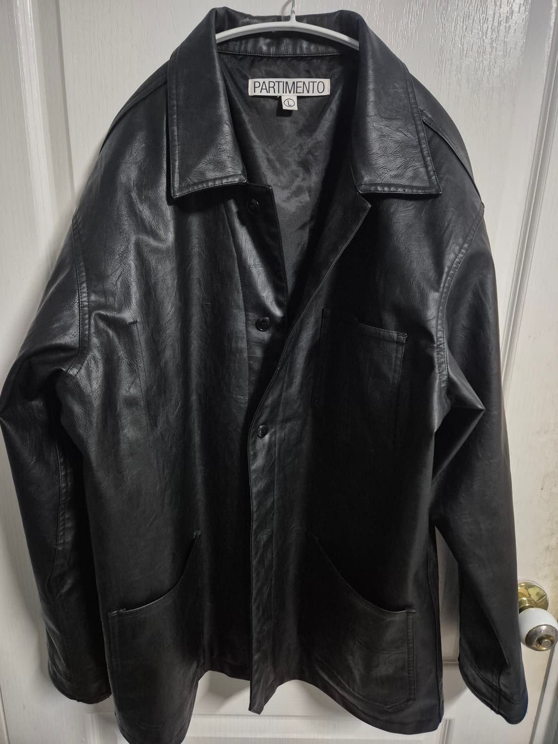 파르티멘토 에이징 레더 프렌치 워크자켓 블랙 L 상품이미지1
