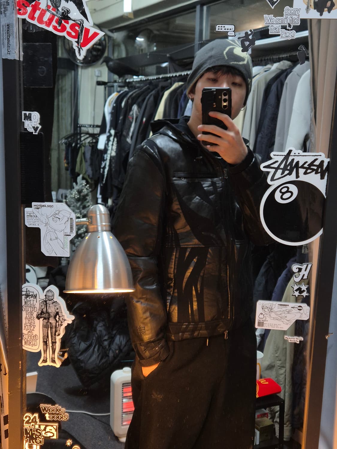 코오롱스포츠 10S 가죽 후드집업 자켓 상품이미지2