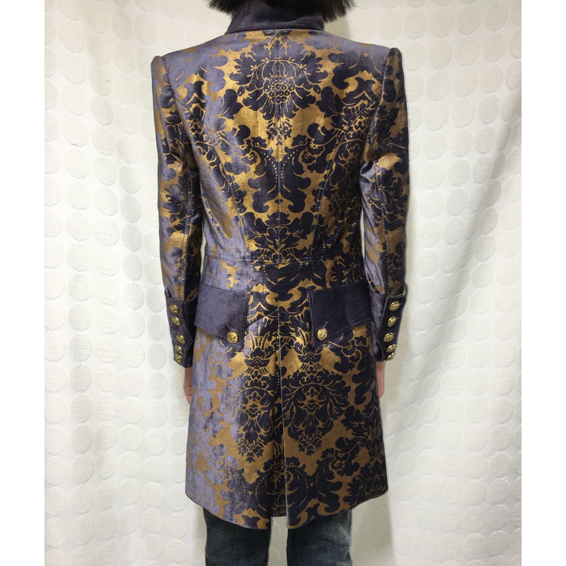 피에르 발망 바로크 자카드 벨벳 밀리터리 롱 자켓 상품이미지4