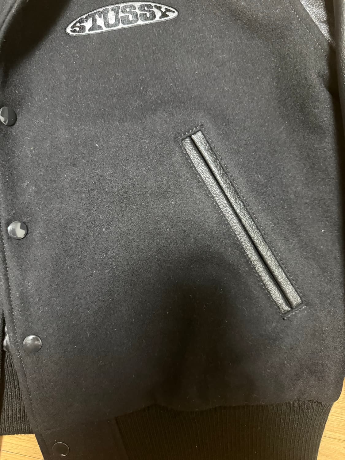 스투시 글로브 바시티 자켓 블랙 L 상품이미지4