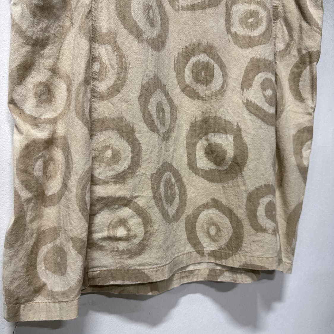 VTG 빈티지 보헤미안 에스닉 베이지 린넨 빅 포켓 롱 원피스 상품이미지5