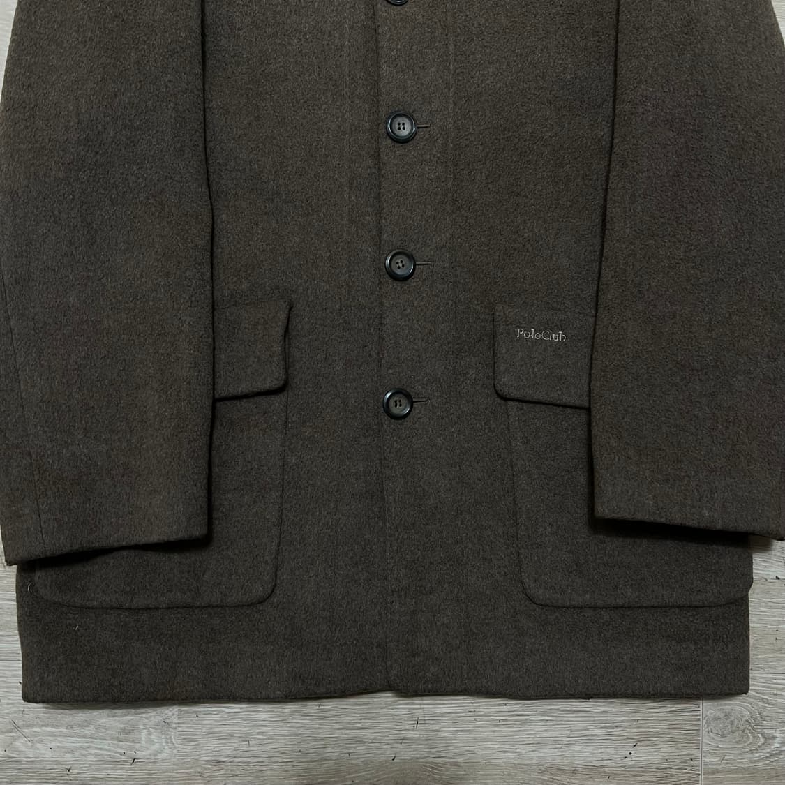 폴로클럽 자수 로고 모직 싱글 하프 맥코트 [브라운] M/95 상품이미지3