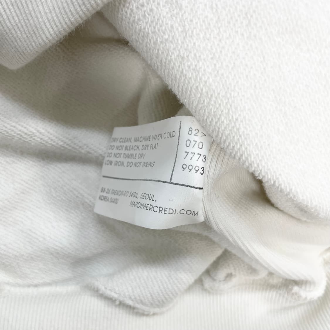 마르디메크르디 플라워 맨투맨 화이트 상품이미지5