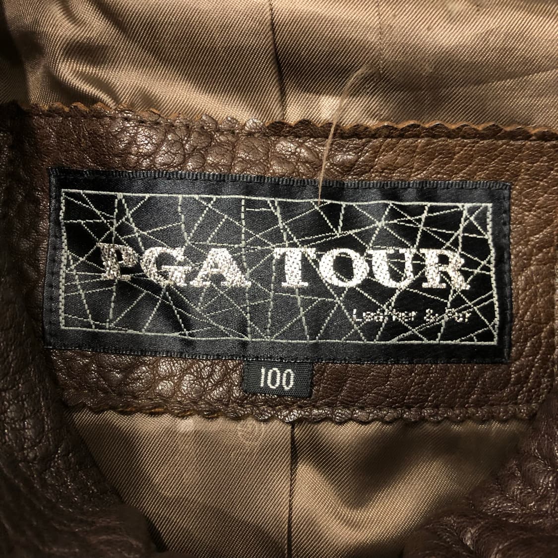 PGA투어 양가죽 브라운 레더 가죽 자켓 상품이미지7