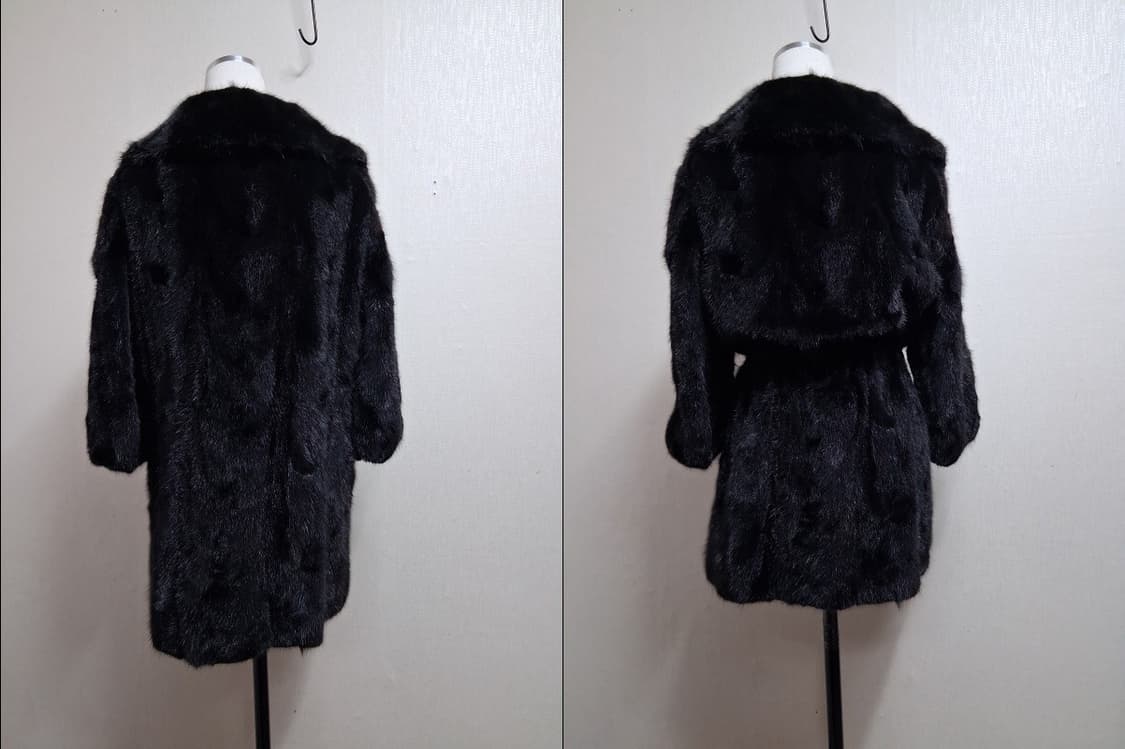 ME SENSE 여성 검정 밍크코트 7부소매 검정밍크반코트 최고의컨디션  상품이미지2