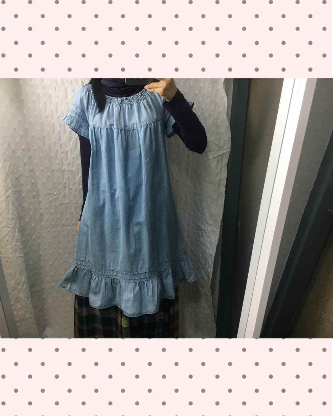 연청 데님 미디 원피스 상품이미지3