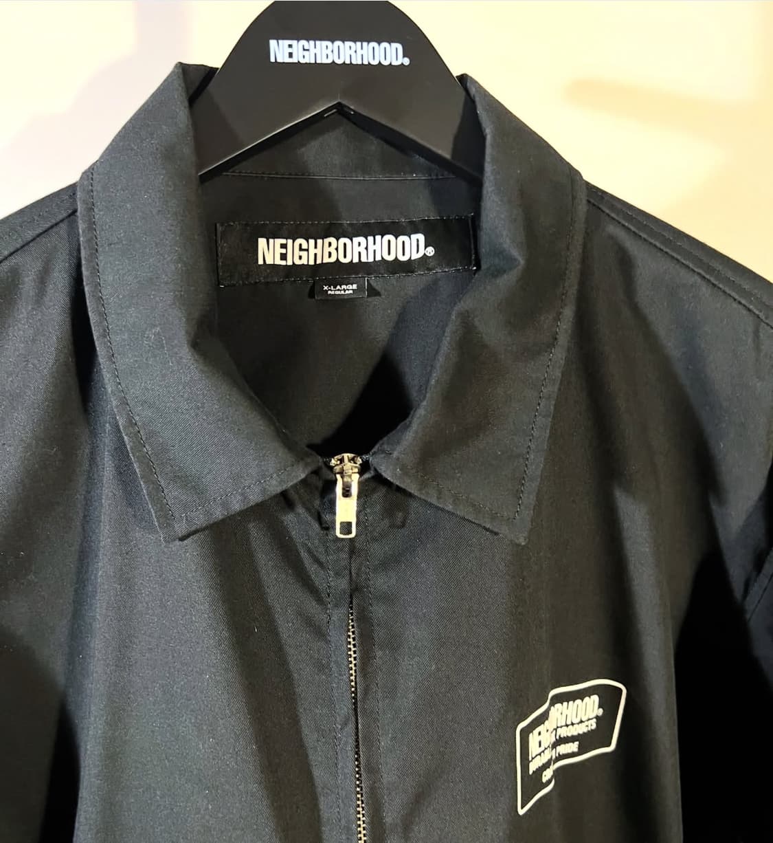 네이버후드 로고 블랙 워크자켓 블루종 23SS 시즌 블랙 상품이미지3