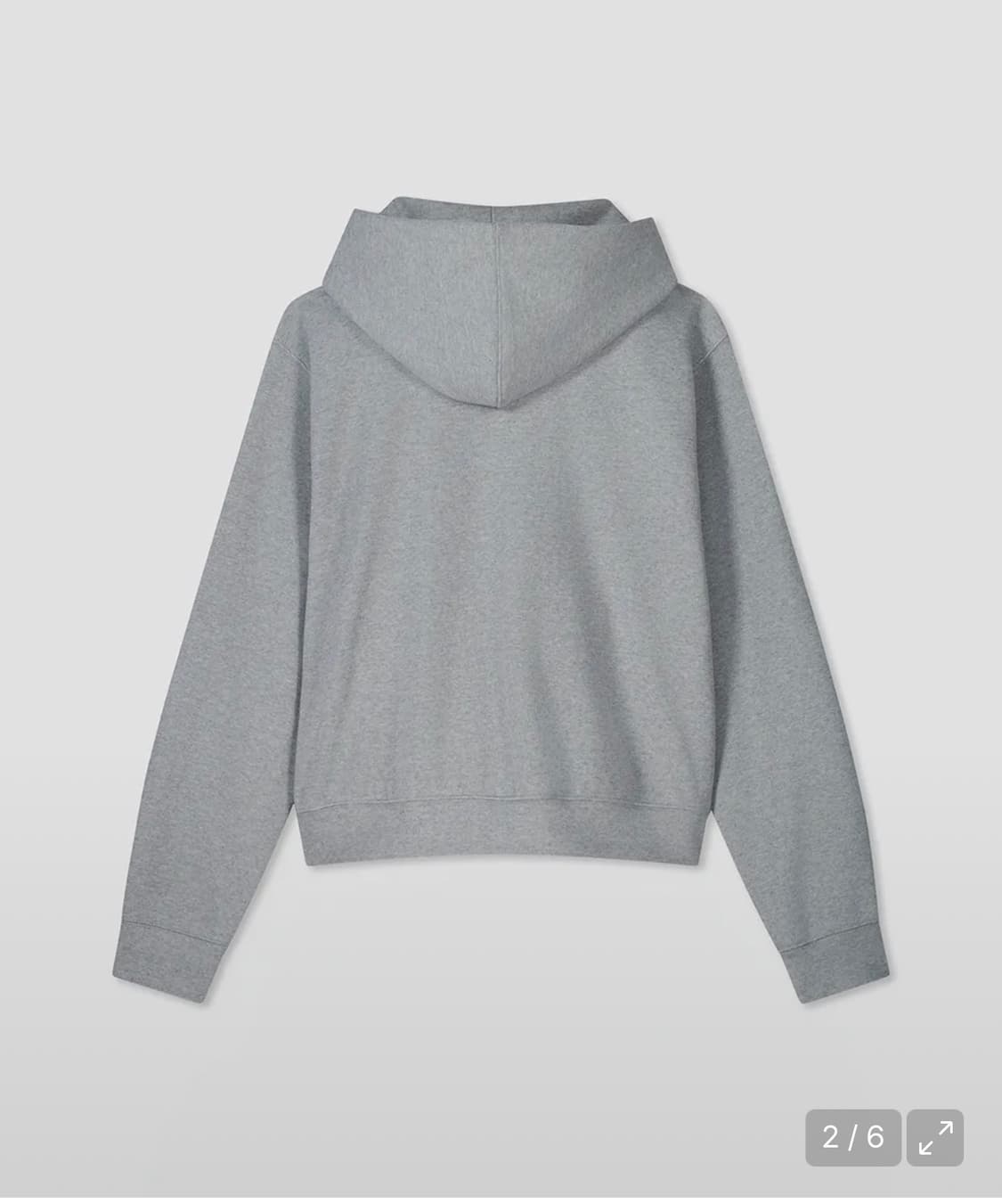 벨리에 크롭 후디 집업 그레이 04(100)사이즈 상품이미지2