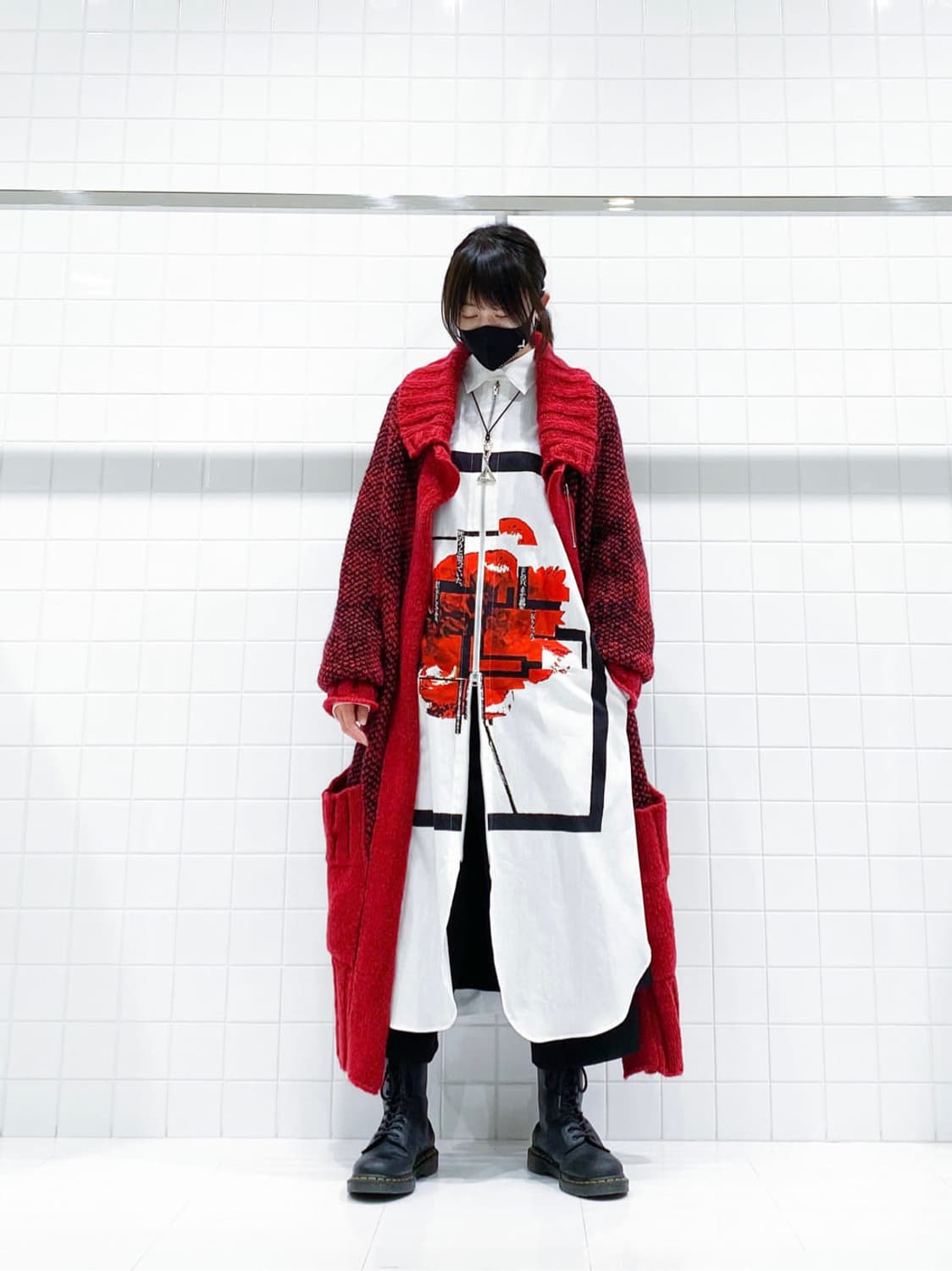 (3)요지야마모토 그라운드와이 롱니트코트 상품이미지2