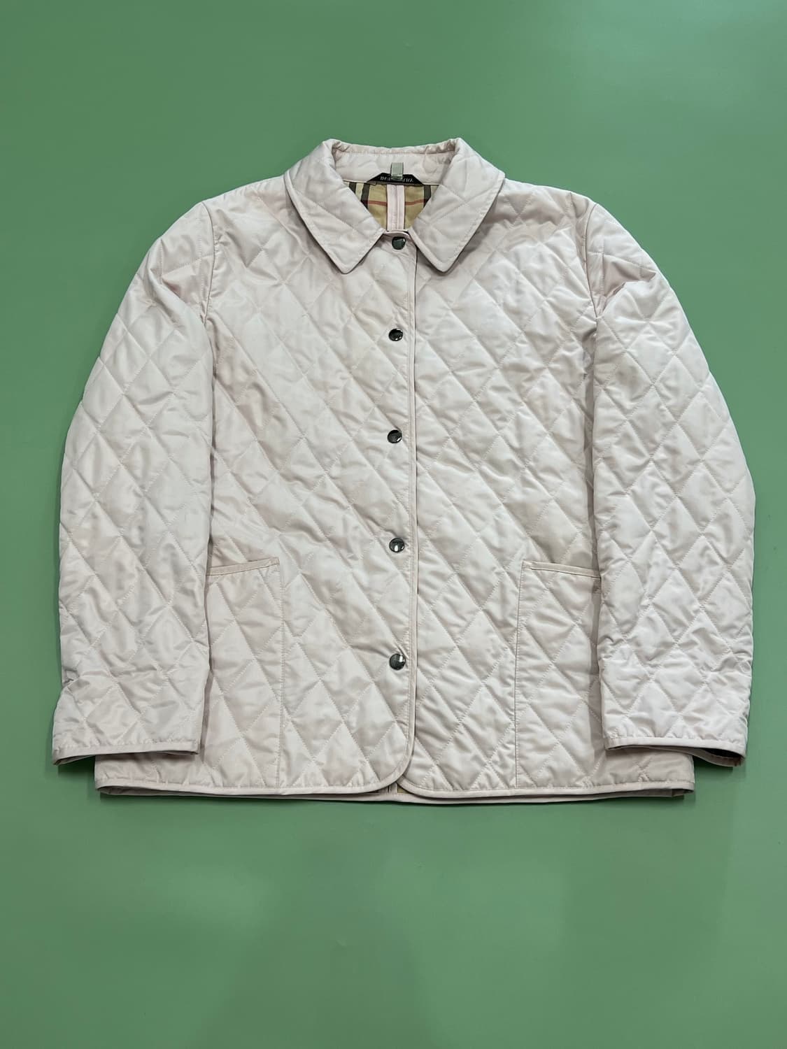 (M) 버버리런던 퀄팅 버튼 자켓 베이비핑크 상품이미지2