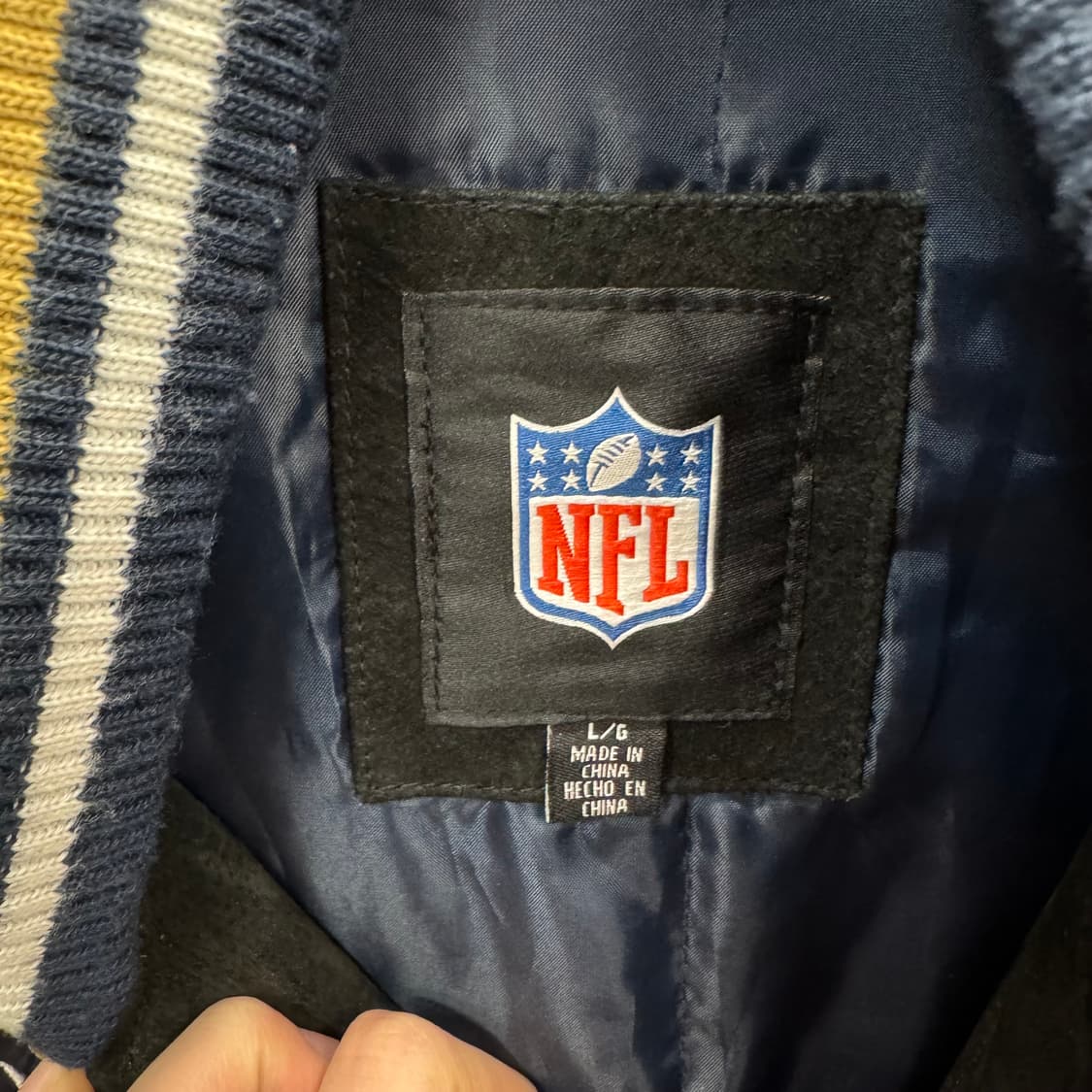 00s NFL X 세인트루이스 램스 스웨이드 바시티 자켓 그레이 블랙 상품이미지7