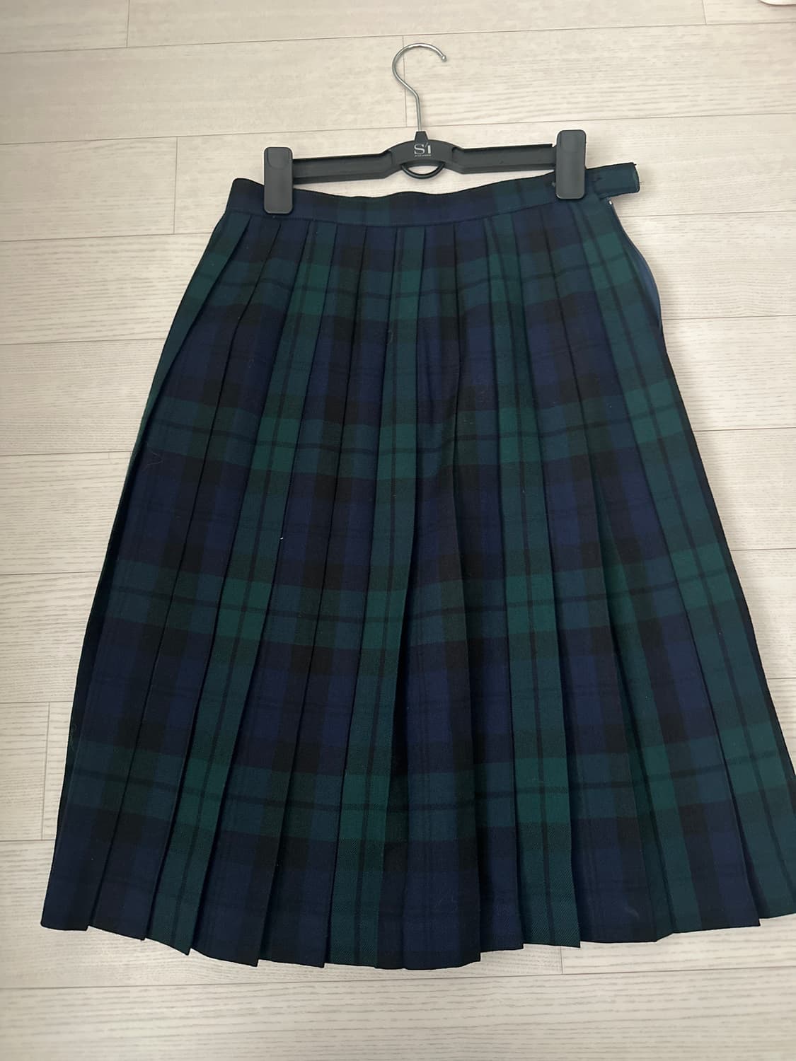 빈티지 체크 미디 스커트 상품이미지1