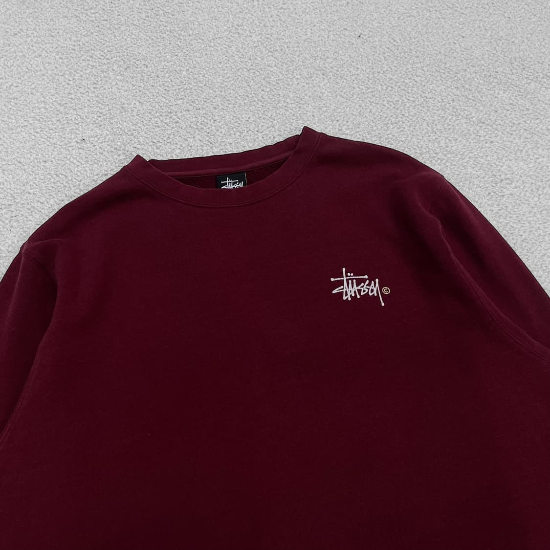 스투시 Stussy 베이직 로고 크루넥 맨투맨 버건디 상품이미지4