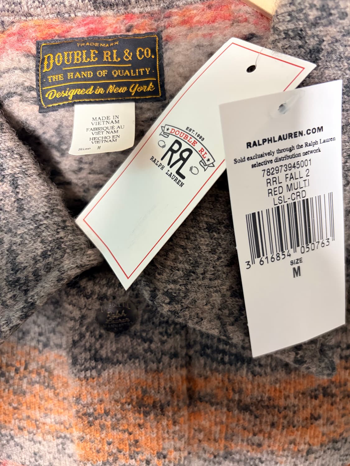 RRL 더블알엘 스트라이프 더블 니트 울 블렌드 재킷 M 상품이미지2