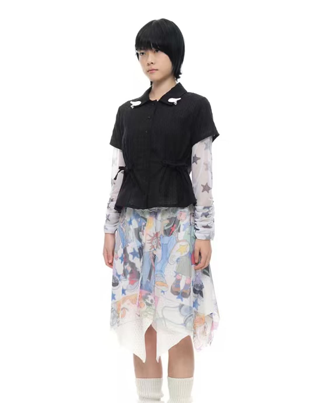 YOUTHBATH YB x Oliwa Knit-Mesh Skirt  상품이미지3