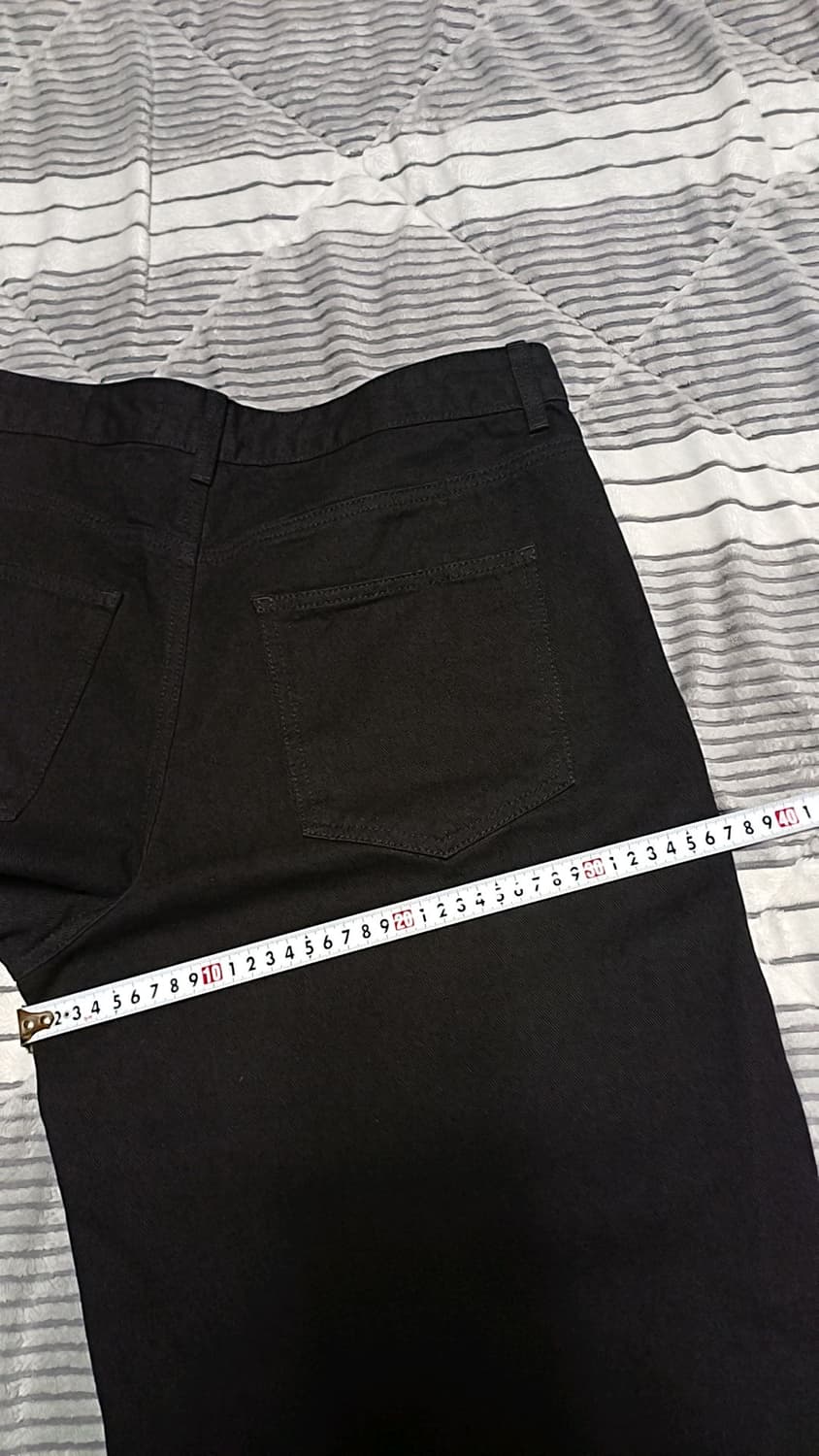 무신사우먼즈 와이드 블랙데님반바지 실측33인치 기장65 상품이미지8