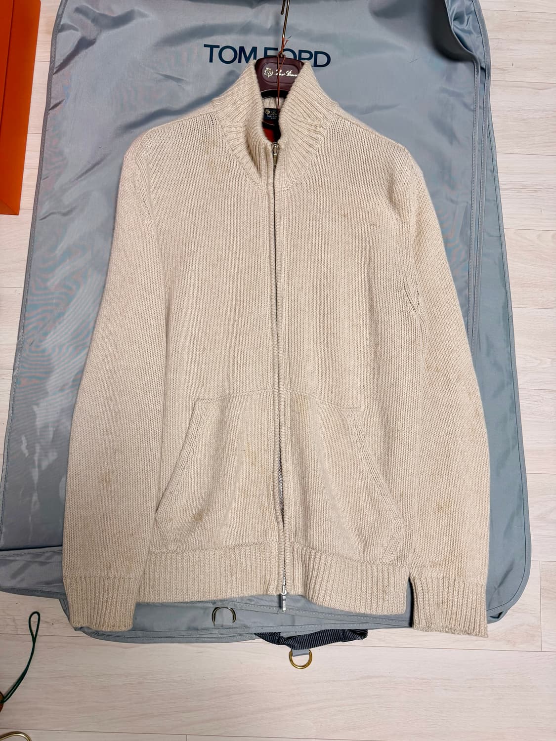 (명작,강추👍)로로피아나 베이비 캐시미어 봄버 자켓 니트 스웨터 상품이미지4