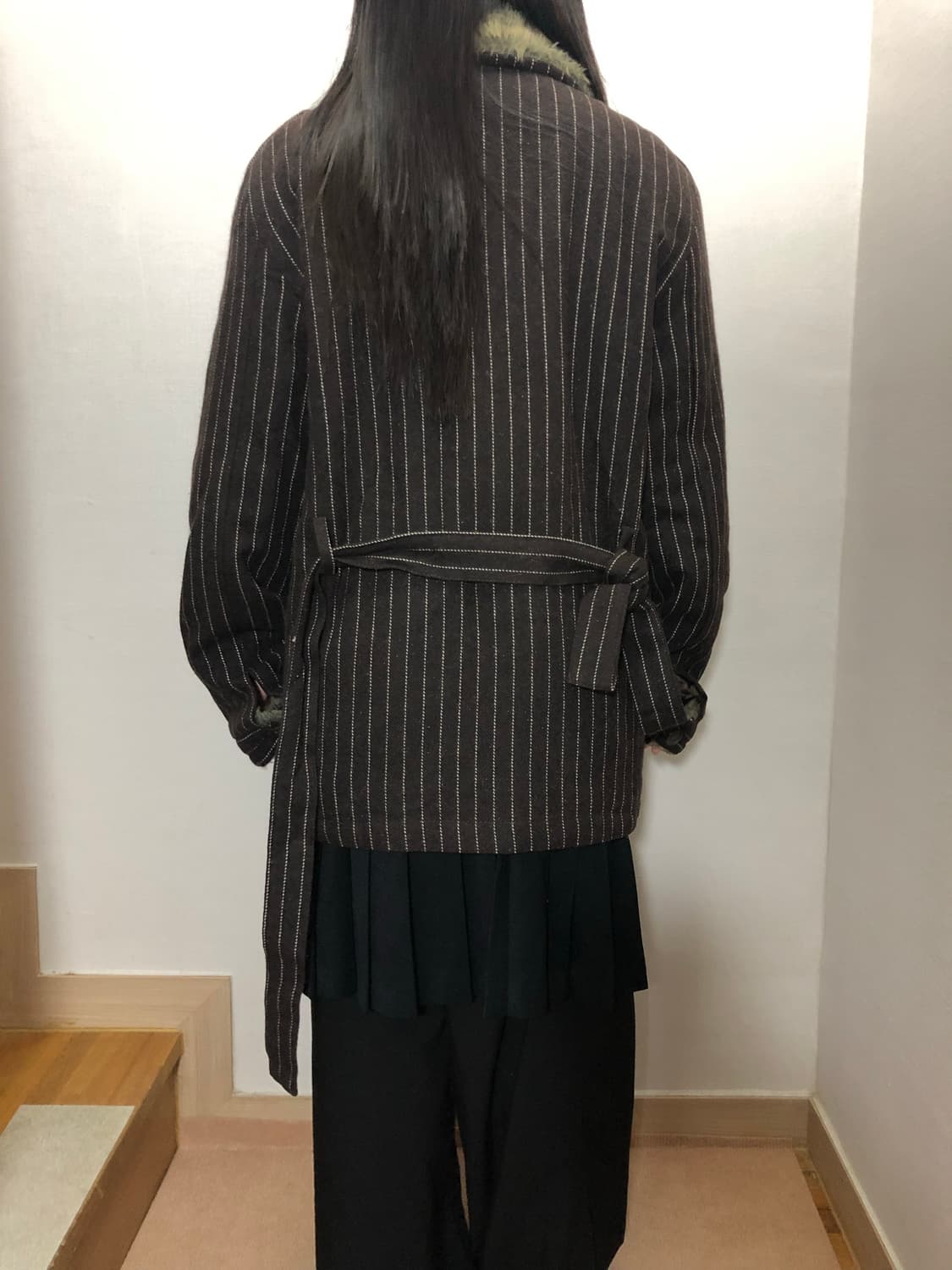 빈티지 브라운 스트라이프 울 자켓 상품이미지10