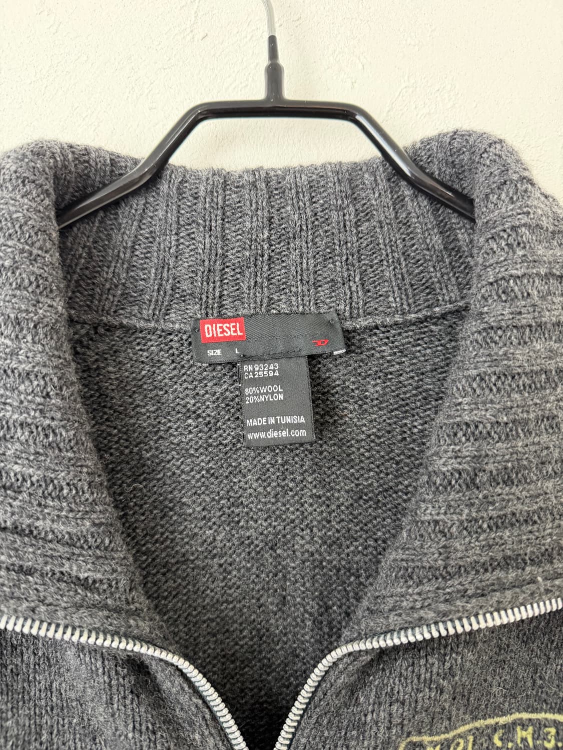 디젤 하이넥 니트 집업 상품이미지6