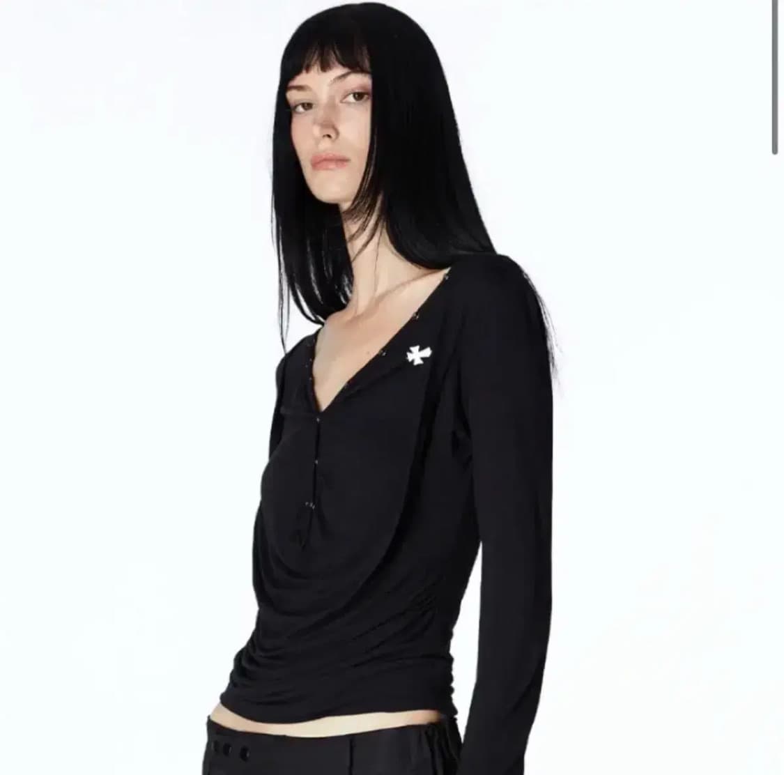 2000 아카이브스 DRAPED HENLEY TOP 드레이프 헨리 탑 상품이미지3