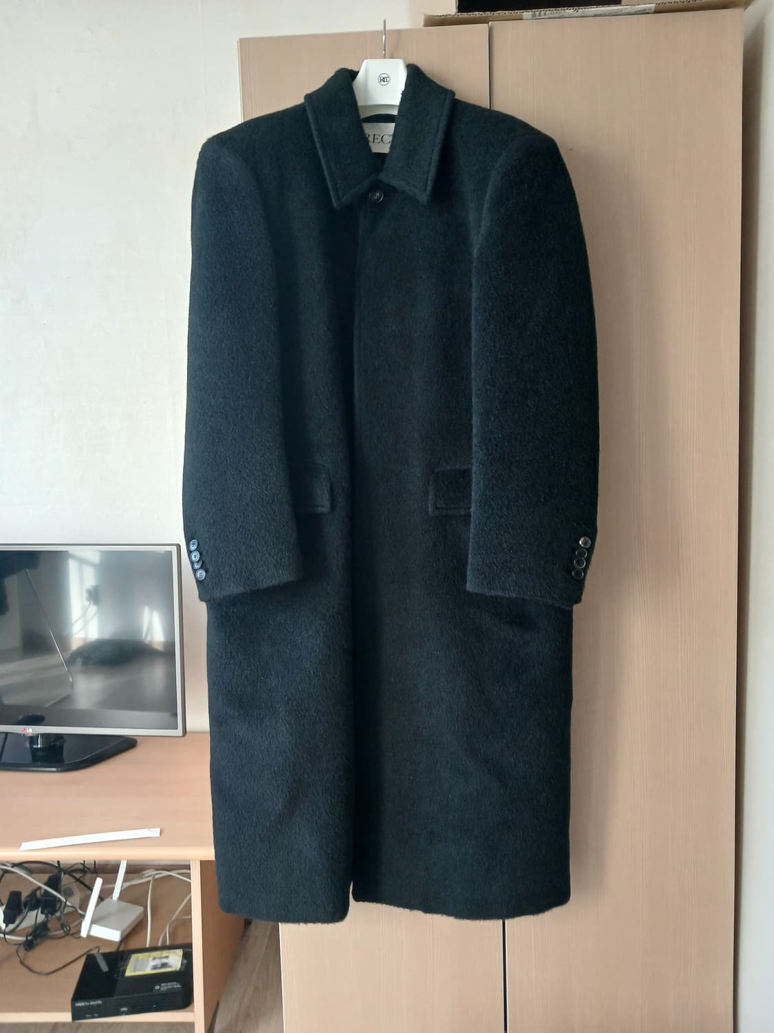 렉토 라마 울 블렌드 발마칸 코트 블랙 M사이즈 상품이미지2