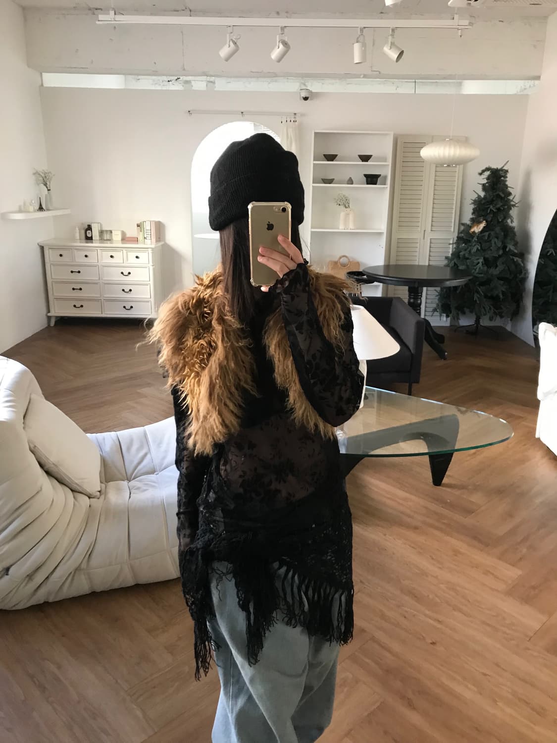  vintage brown fur vest 상품이미지4