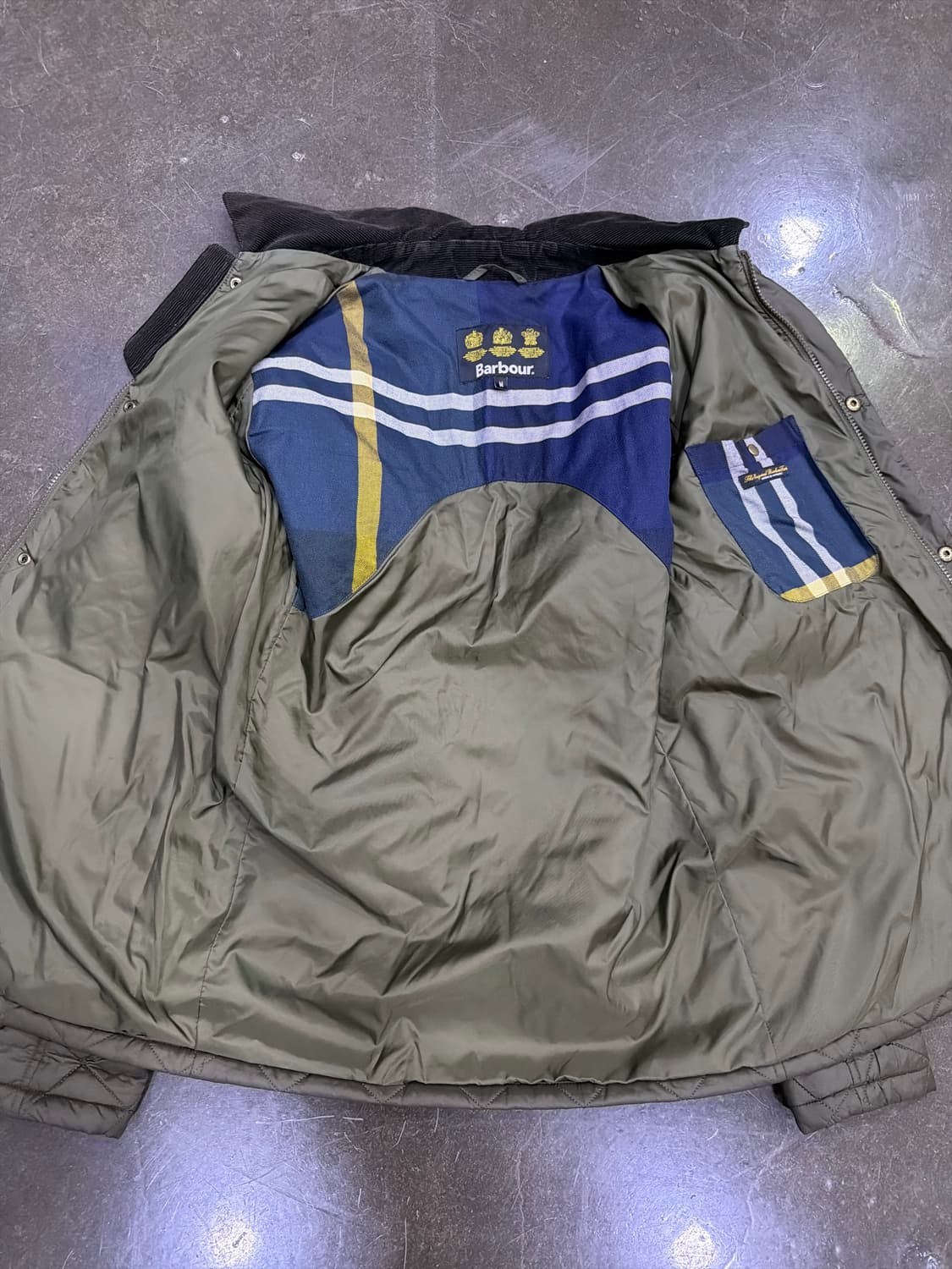 바버 디글 퀼팅 자켓 올리브 그린 M 상품이미지7