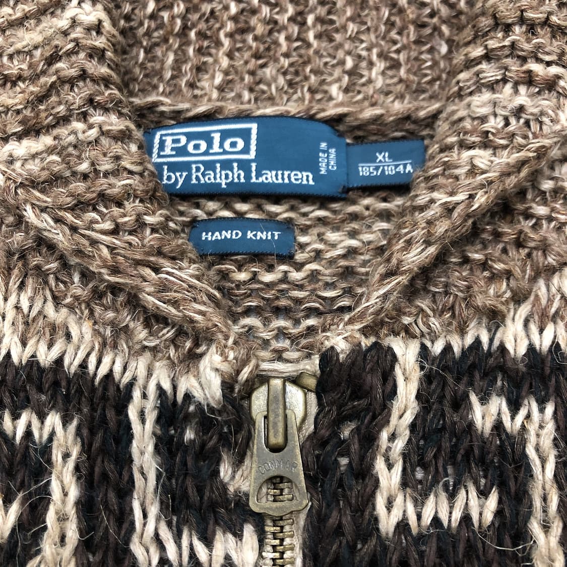 폴로 랄프로렌 핸드니트 코위찬 숄카라 니트 스웨터 집업 가디건 XL 상품이미지2