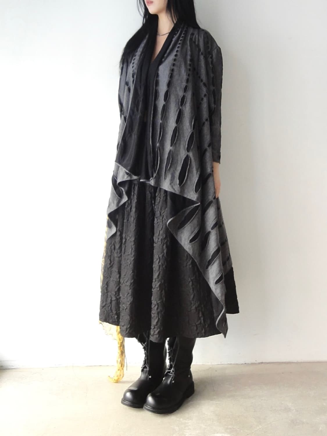 Hybrid punching drape open cardigan  상품이미지8