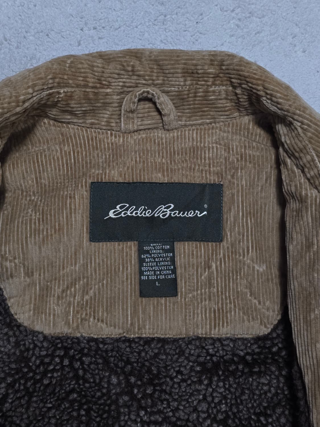 에디바우어 코듀로이 골덴 집업 자켓 브라운 L 상품이미지5