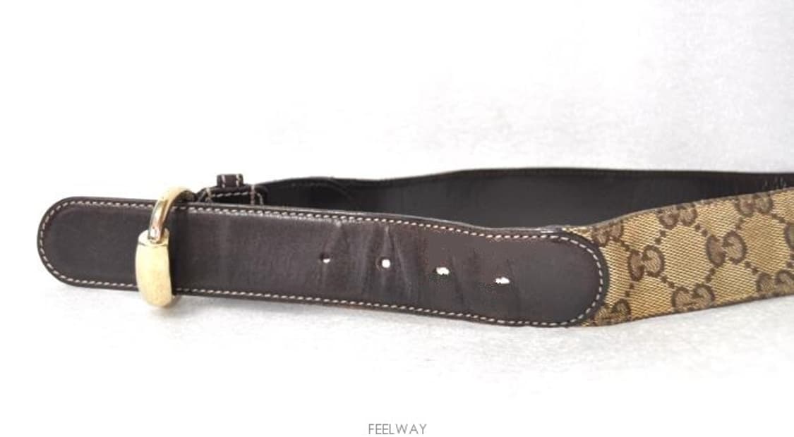 구찌/남성자갸드레더트리밍금장버클벨트(허리28~30)정품 상품이미지4