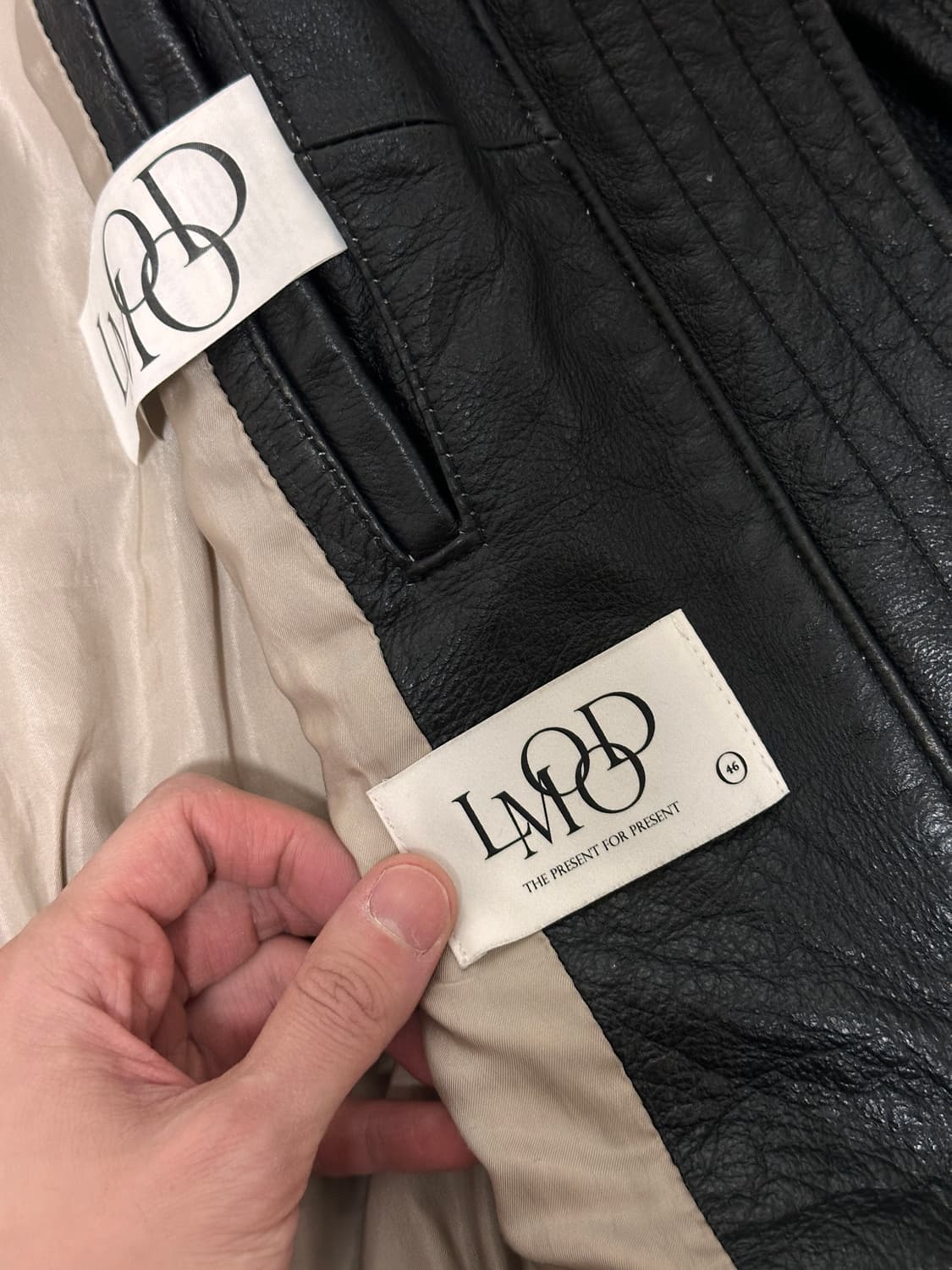 엘무드 스모커 카우하이드 바이커 레더 자켓 번트 블랙 46사이즈 판매 상품이미지4