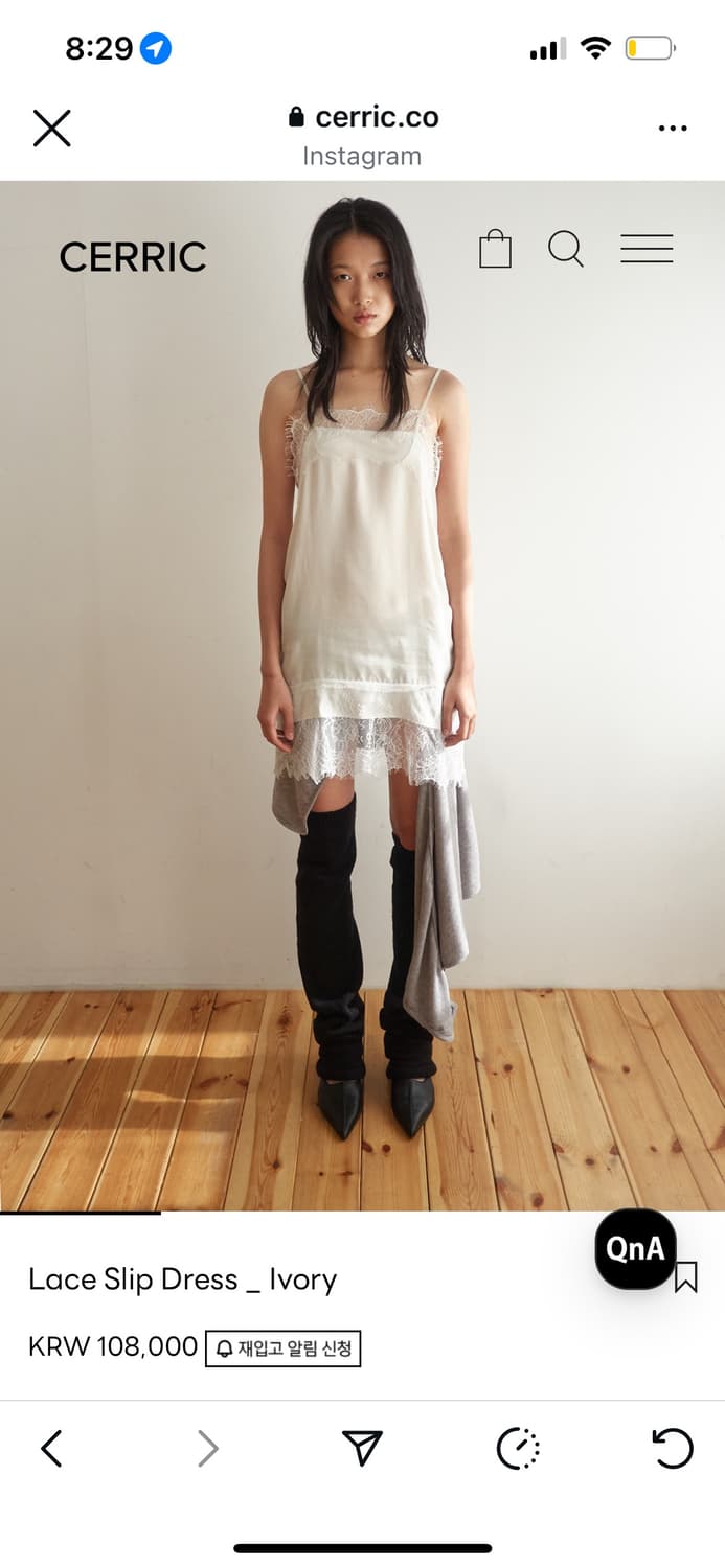 세릭 Lace Slip Dress Ivory 상품이미지2